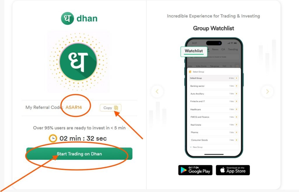 How to Use the Dhan Referral Code (ASAR14)